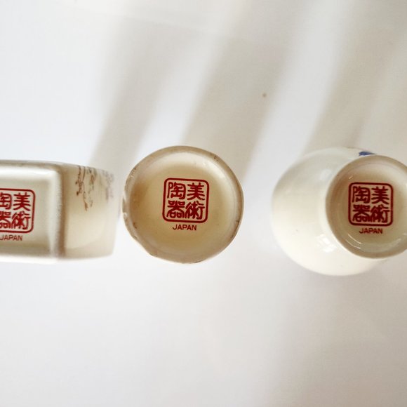 Japanese Vase Set pottery - Picture 4 of 7